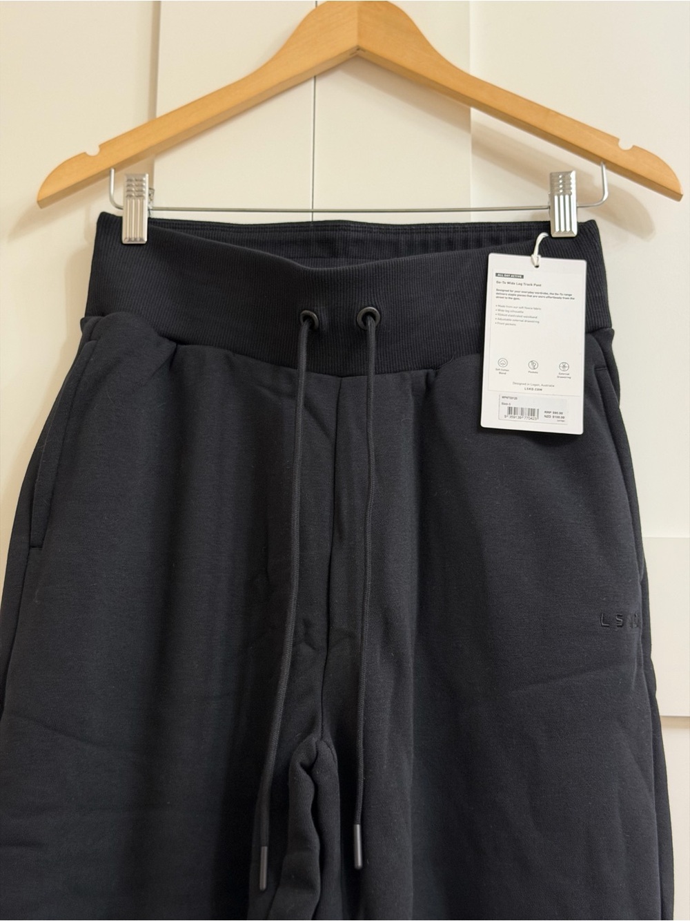 LSKD Go-To Wide Leg Track Pant in Black, Size Small - Picture 8 of 13